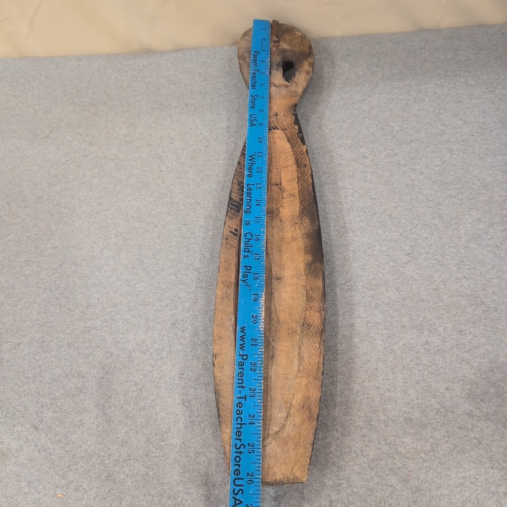 Vintage Hand Carved Wooden Tribal Mask Elongated Wall Art Decor 26 Inch - Picture 6 of 6